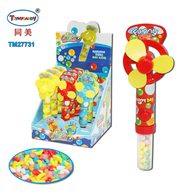 hot summer cute plastic mini fan toy for kids with battery handle fan
