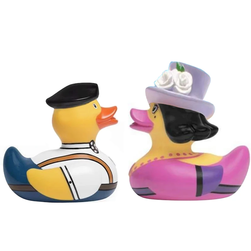 Custom Black Rubber Duck Bath Toys New Design Animal-Shaped Vinyl for Baby Toddler Bulk Promotional Shower Gift Set for Playing