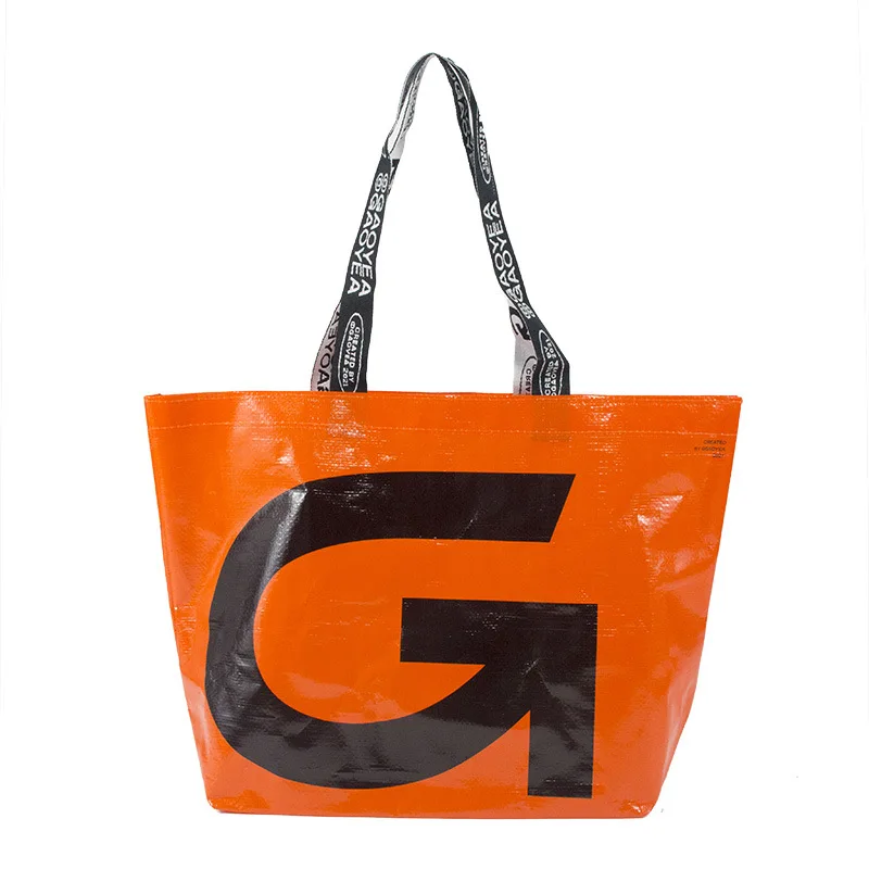 New Design customized pp woven fabric reusable eco-friendly shopping tote bags durable waterproof pp woven bag