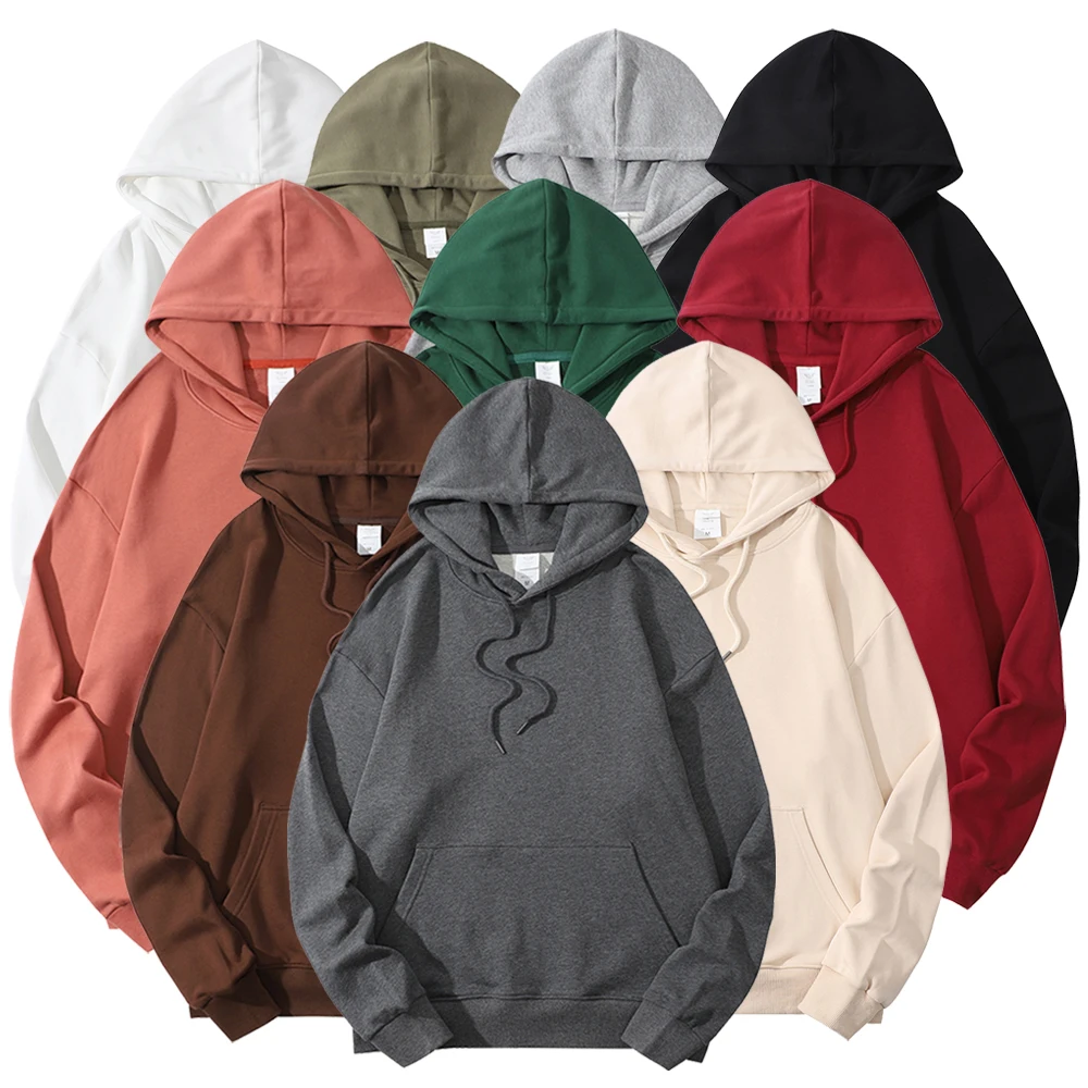Wholesale Essentials Casual Plain Blank Sweatshirts Hoodies Unisex Custom Puff Printing Embroidered Logo Men Hoodies