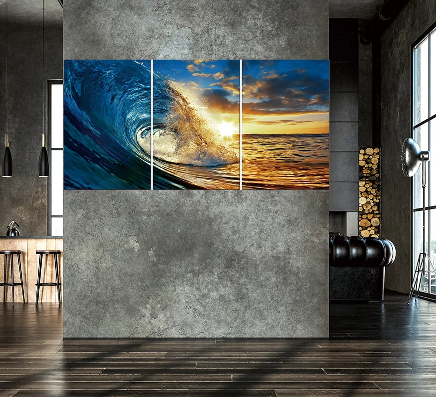 Natural  seaview mural landscape of beach and ocean hanging painting exquisite sea-view painting living room decorative painting