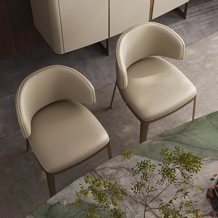 2024 Youtai Italian Fast Shipping  Light Luxury Leather Wrapped Back Living Room Chair