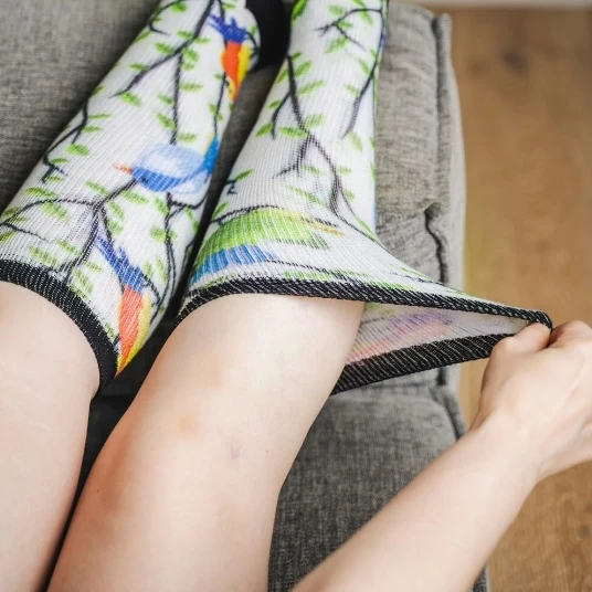 customized plus size Cotton Diabetic Non-Binding Neuropathy Crew Socks