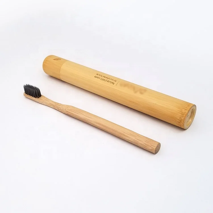 Natural Bamboo Toothbrush unpainted 100% Biodegradable Organic Escova de dentes de bambu with charcoal bristles