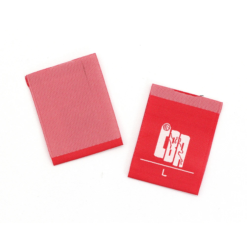 Colored custom printed logo white cotton 100% cotton label
