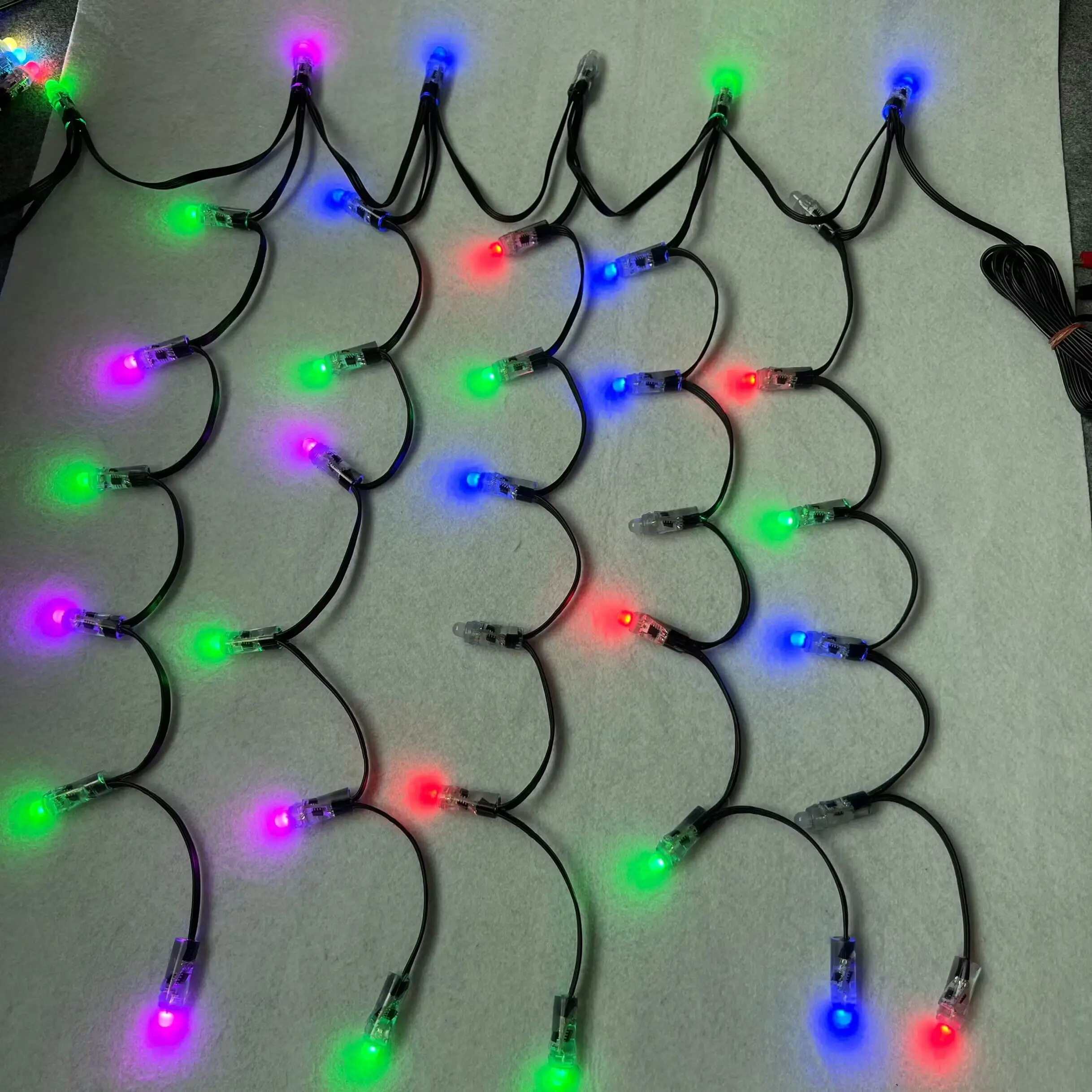 50/60/70/80/100 pixel stake nodes (Peace family),DC12V 12mm WS2811,5/6/7/8/10 pixel nodes*10 clusters,3 foot spacing