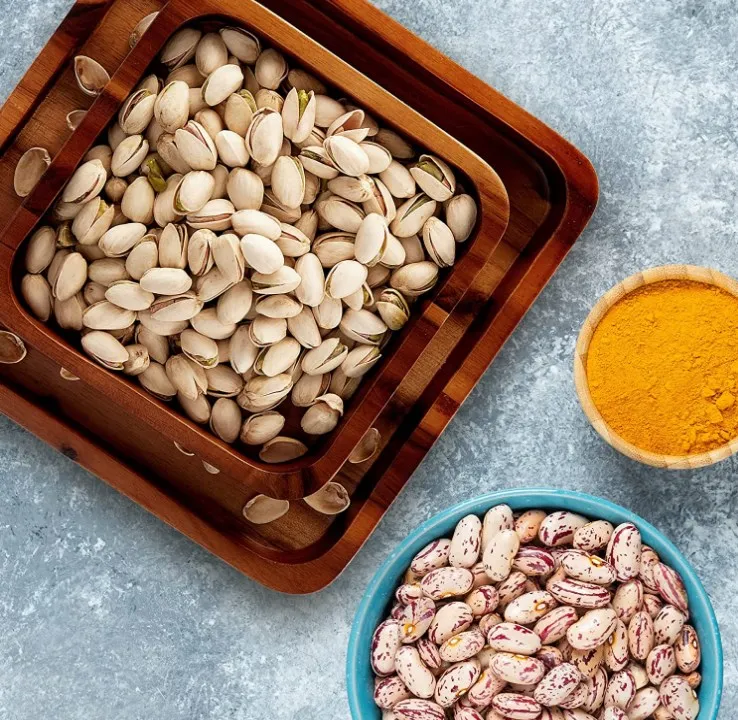 Wood Pistachio Snack Bowl with Shell Storage