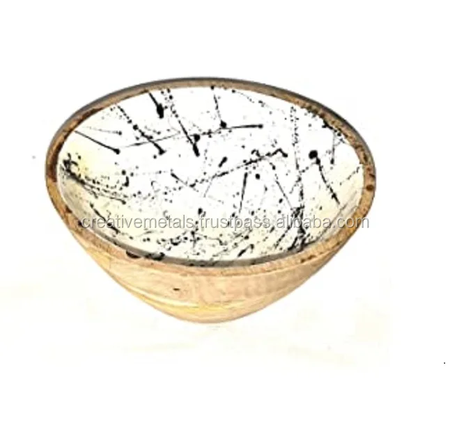 
Trusted Manufacturer of Wholesale good quality WOODEN FOOD BOWL Natural Salad Meena Coated Wooden Bowl 