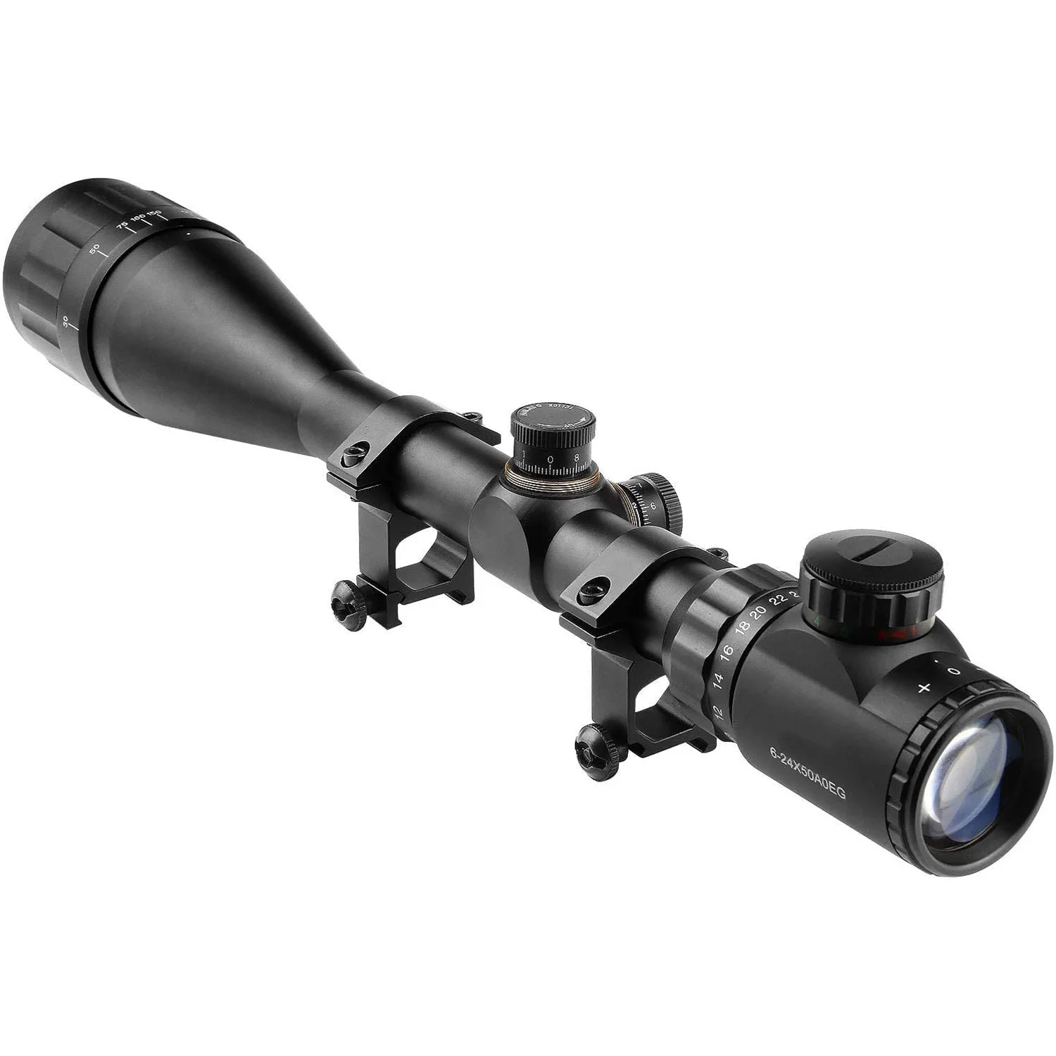 6-24X50 AOE Hunting Airsoft Air Rifle Gun Scope Red and Green Illuminated with Free Mount Sniper Mira Telescopica Visor