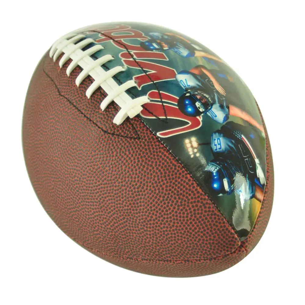 rugby ball size 5 official machine stitched custom design rugby pu picture photo ball football american