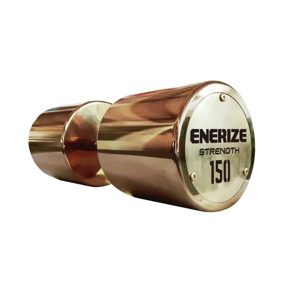 Gym Fitness Equipment Round Steel Dumbbell Set 150KG Free Weights Workout Dumbbell Stainless Golden Steel Dumbbells Barbell