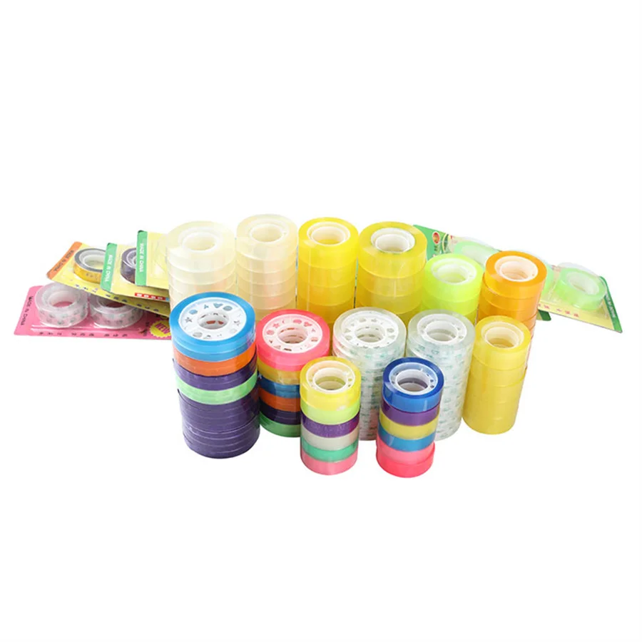 Желтоватая прозрачная и цветная канцелярская Лента 18 мм