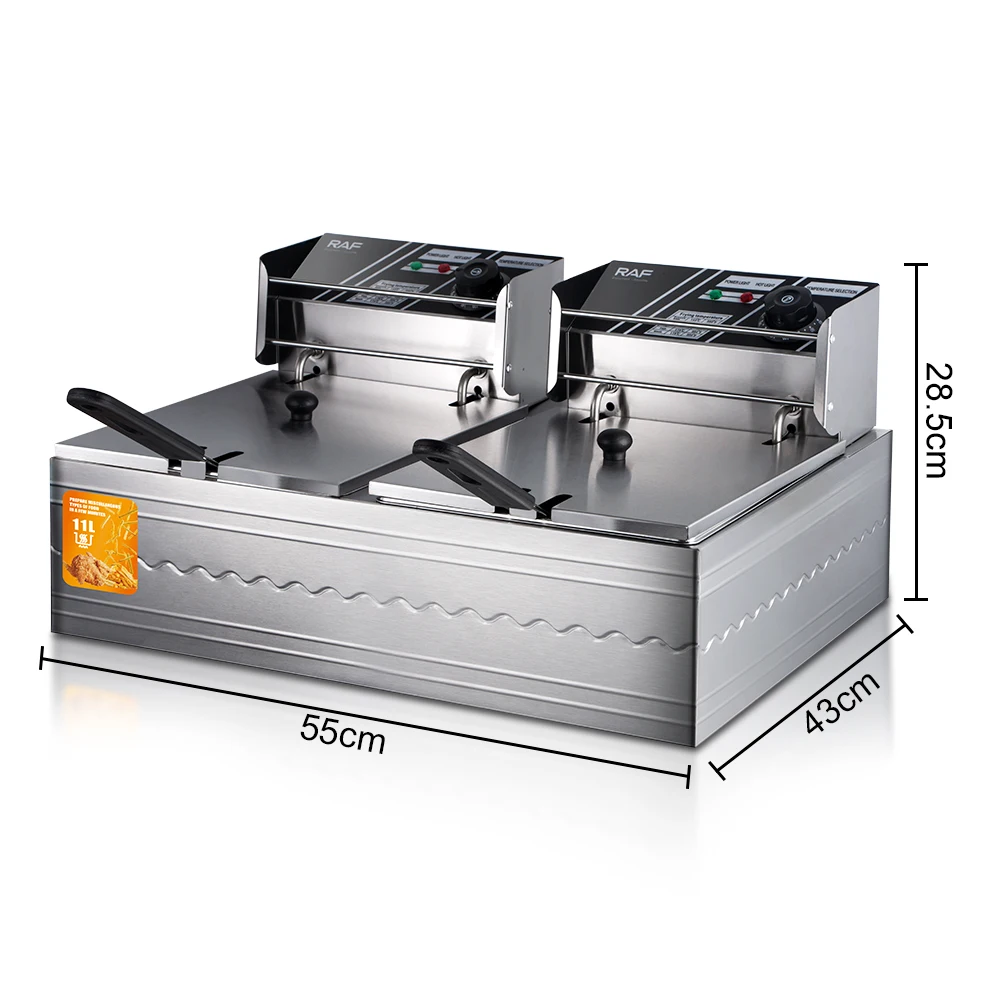 RAF Large Household Multi-functional Sectional Temperature Control Electric Deep Fryer Machine