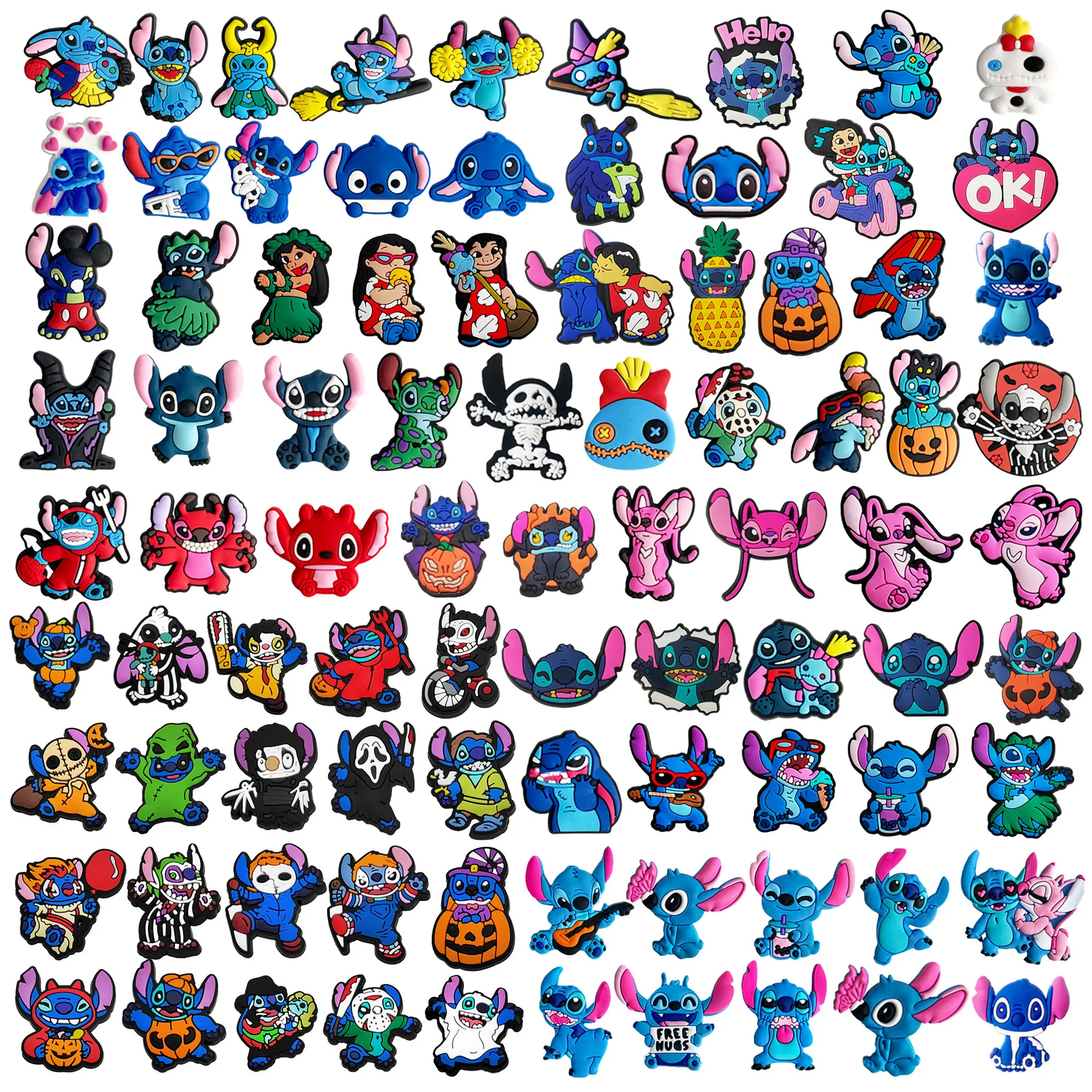 2024 Popular shoes decoration cartoon and-stitchely-crocodile charms clogs charms accessories halloween charms