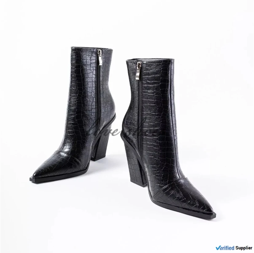 Customizing china manufacturer wholesale block heel patent leather women ankle  boots