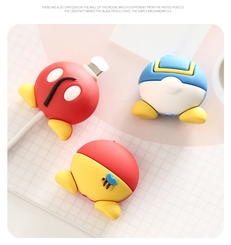 2023 new Cute USB Cable Bites Cartoon Cable Protector Data cable Cord Protector Saver Biters