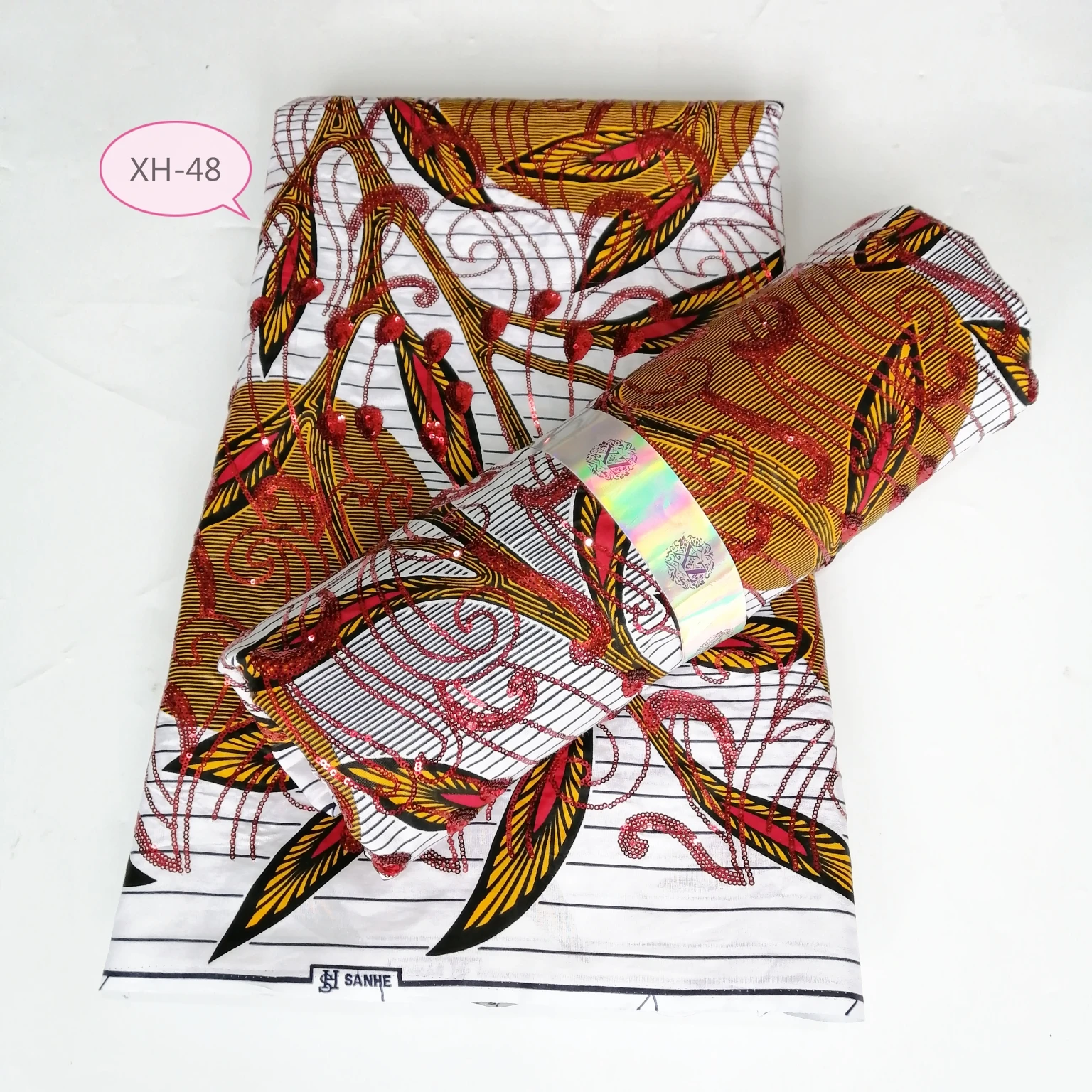 Zhehui Textile Hot Sale 100% Cotton Java African Print Real Wax Sequin Lace African Cotton Wax Fabric