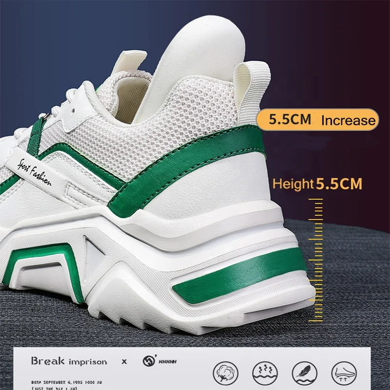 new arrivals platform  Round head Lace up Wedge heel womens sneakers casual Genuine Leather sport shoes for ladies