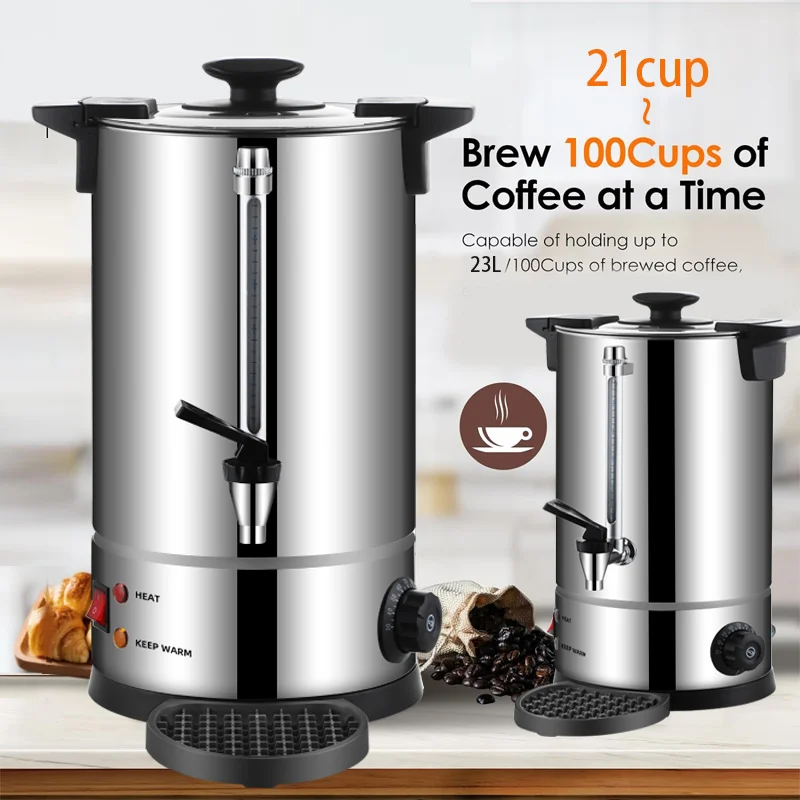 Hotel Supplies New Electric Tea Coffee Urn Brew and Hold  With Drip Tray  For  Catering Office Home