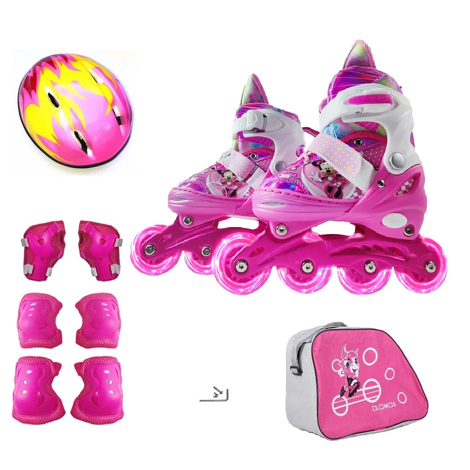 Low Price Kick Speed Roller Skate Shoes For Kids With A Set Helmet Protectors