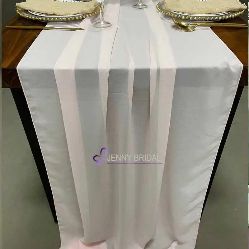 TR018 table runner wedding table runner embroidery chiffon fabric silk