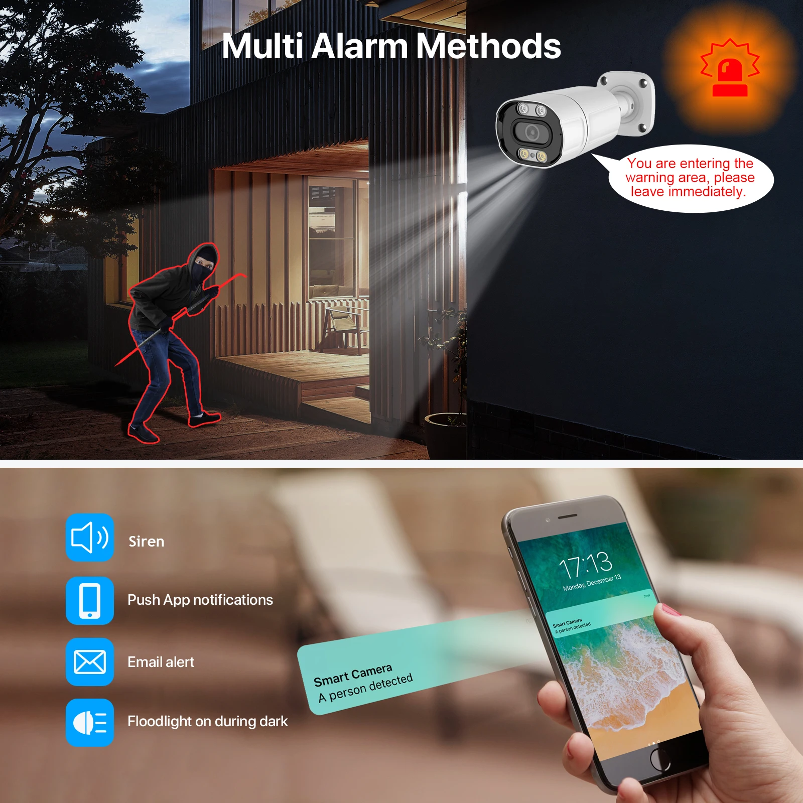 Economic OEM 4MP Megapixel Face Recognition and Humaniod Recognition Outdoor Security cctv wifi Camera