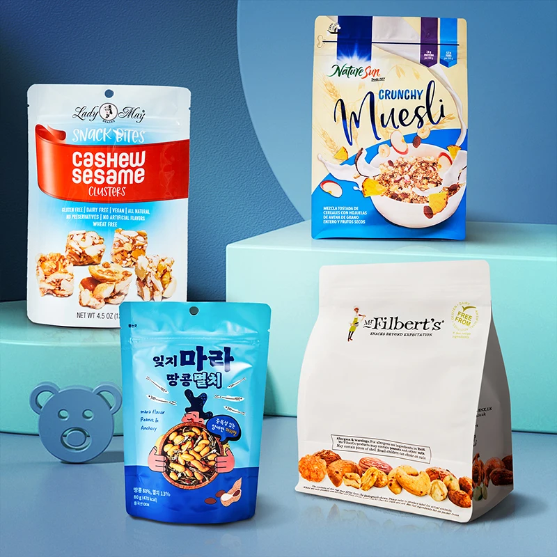 Food Grade Dried Fruit Package Dry Food Pouch Packing Packaging Snack Nuts Chestnut  Packaging Bags With Zipper