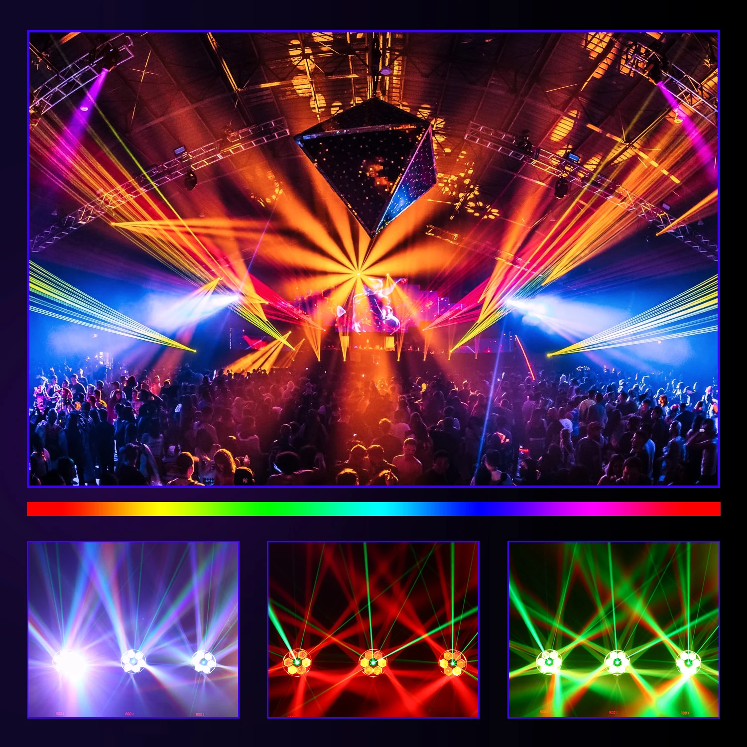 120W 4In1 Bee Eye Laser Rotating Beam Effect Lights For Dj Disco Clubnight Party Exhibition Stage Lamp Dmx Moving Head Lighting