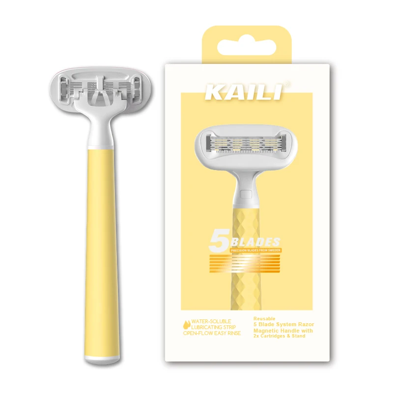 Four blades womennew razors with big lubricating strip fashion shaving online razor blade