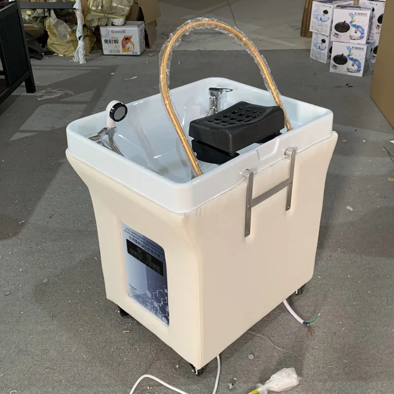 Mobile Portable Shampoo Plastic Bowl With Water Tank Hair Black Basin And Styling Appliances Without Bed For Beauty Salon Use