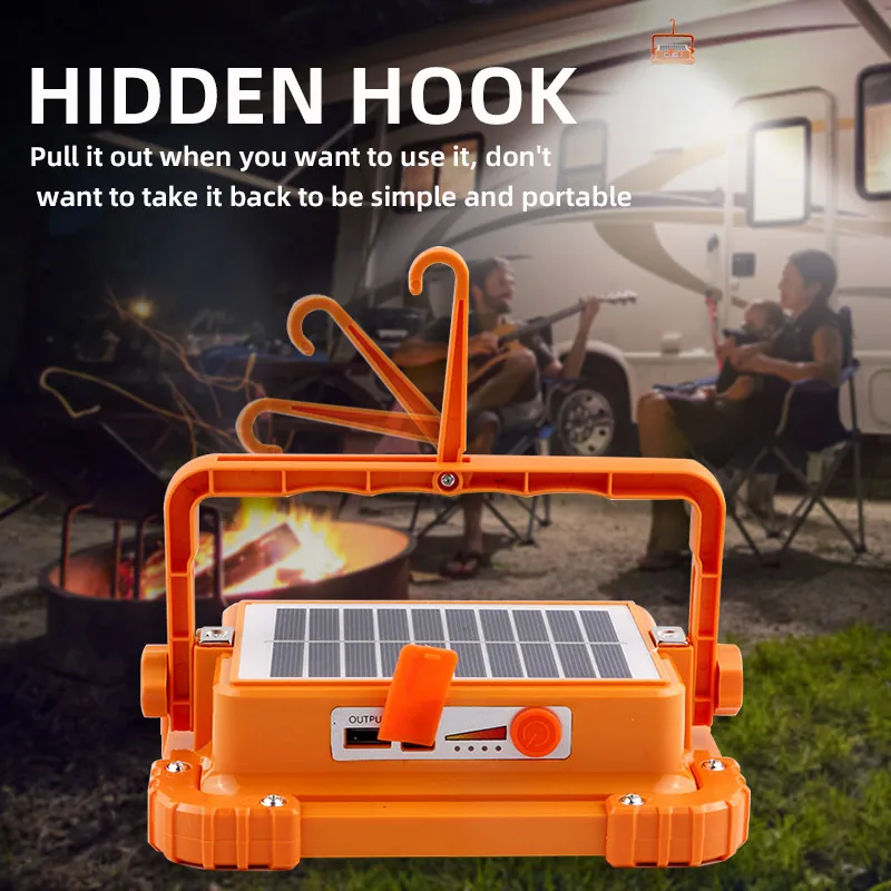 Multifunctional Working Light 4 Modes Handheld Solar USB C Charging Strong Magnet COB Foldable Work Lamp Emergency Car Repairing