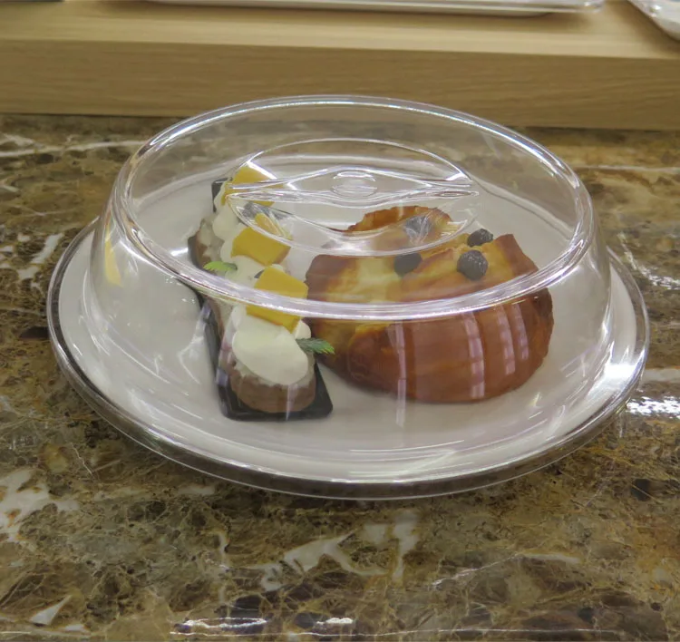 transparent plastic food dome cover 9 inch unbreakable buffet use plastic dish cover for food cover