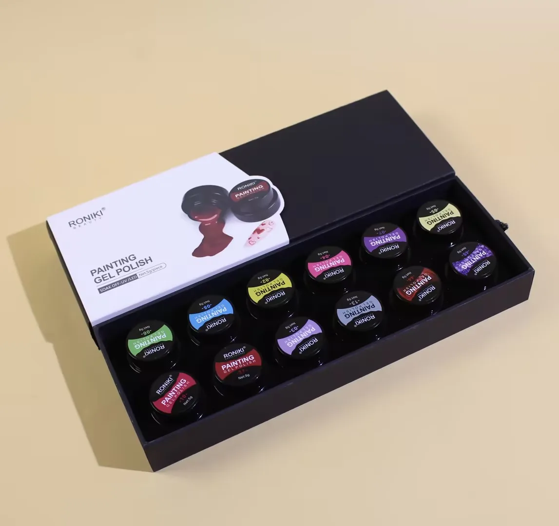 RONIKI solid 103 colors japanese style gel polish set box nail paint gel canned 5g OEM custom painting gel nails supplies salon