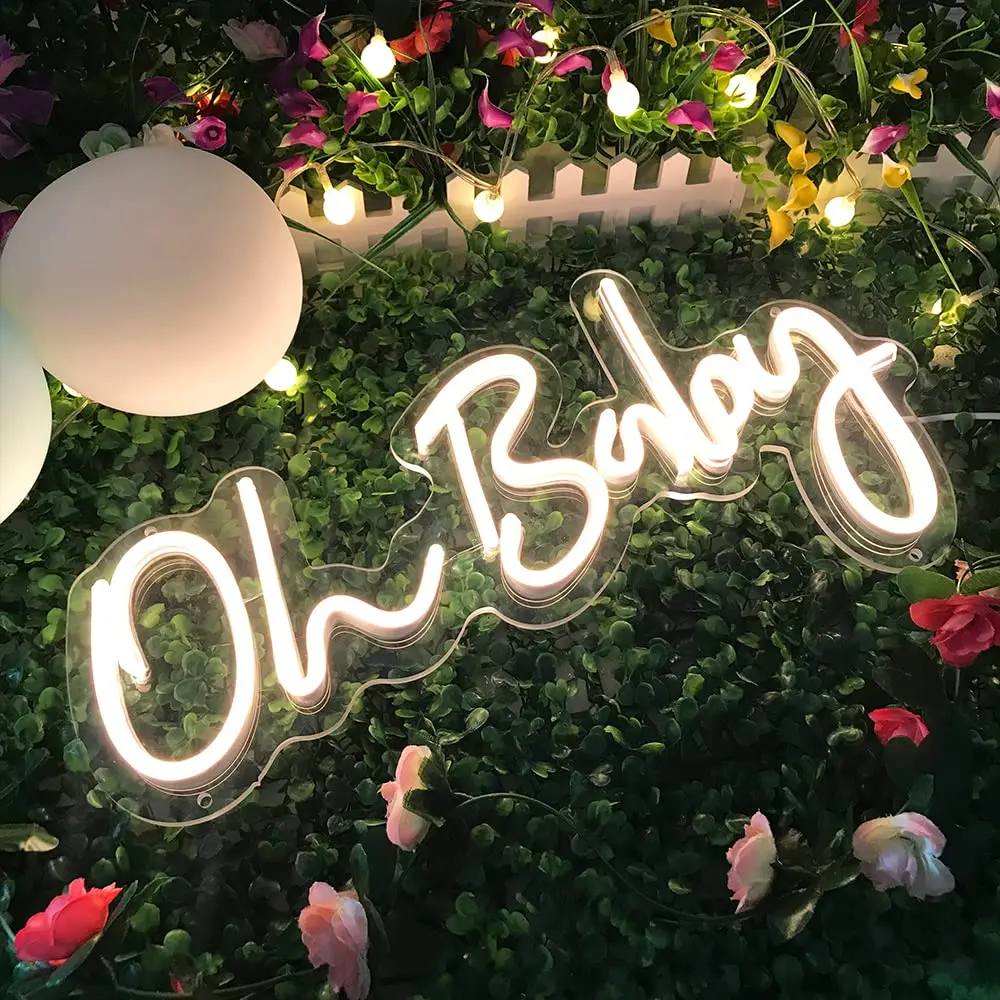 Oh Baby Neon Sign Custom For Party Wall Personalized Decor Wedding Light Custom Led Sign For Kids Baby Shower Gifts Home