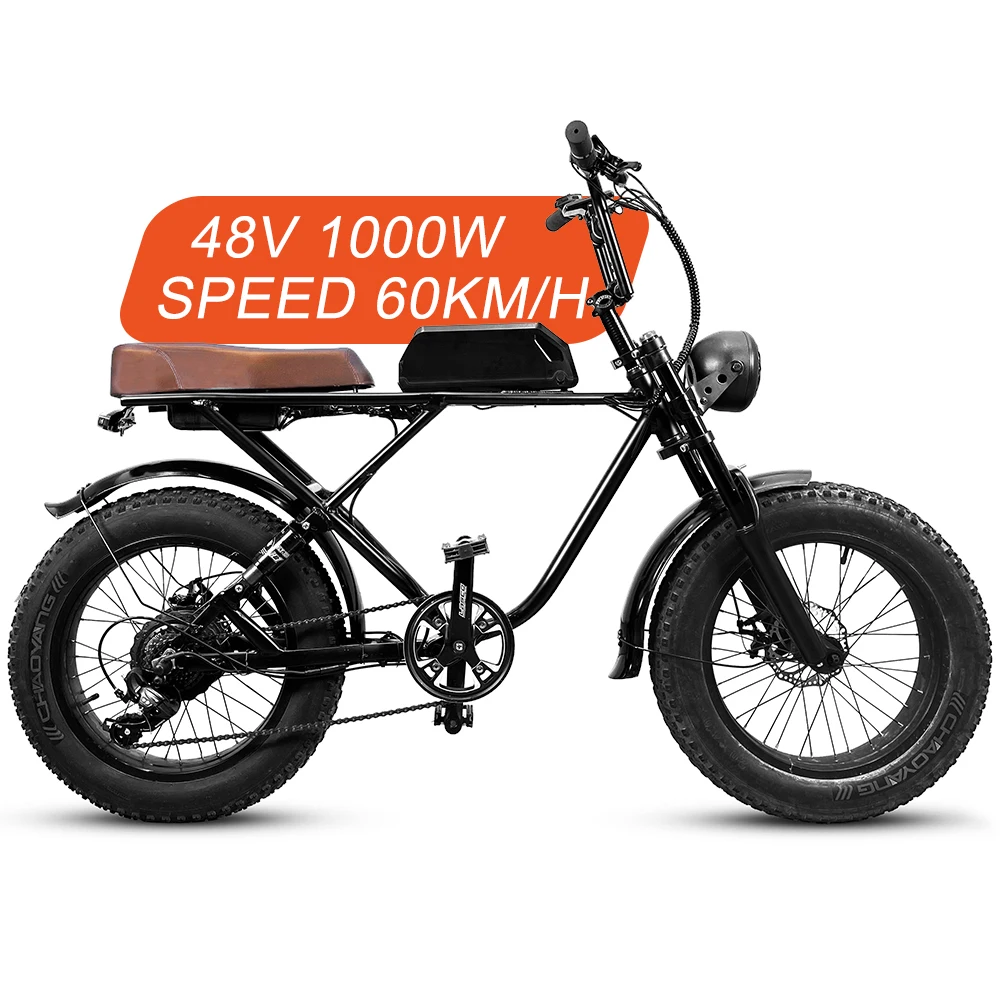 500w 750w 1000w 48v 13Ah charging mountain ebike Shimano 7-speed Retro fat tire frame high range electric e bike