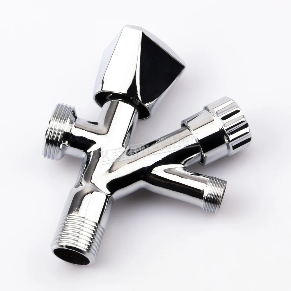 Chrome Plated 4 Way Two Handle Brass Angle Valve