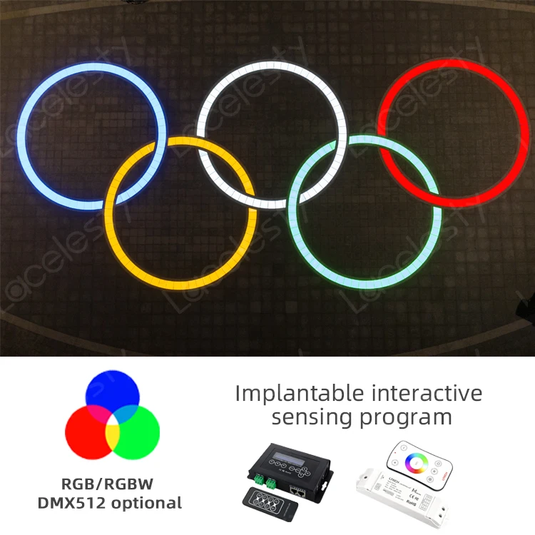 LED buried lamp gemstone roads Buried Lamps artificial luminous stone driveway IP67 Glass Sidewalk inground LED Brick Lights