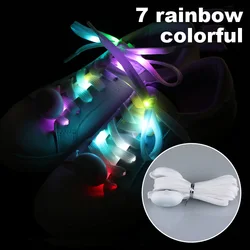 Радуга многоцветная светодиодная pp мигающие светящиеся шнурки нейлона обувь шнур шнурки шнурке для вечеринок в стиле хип-хоп мода