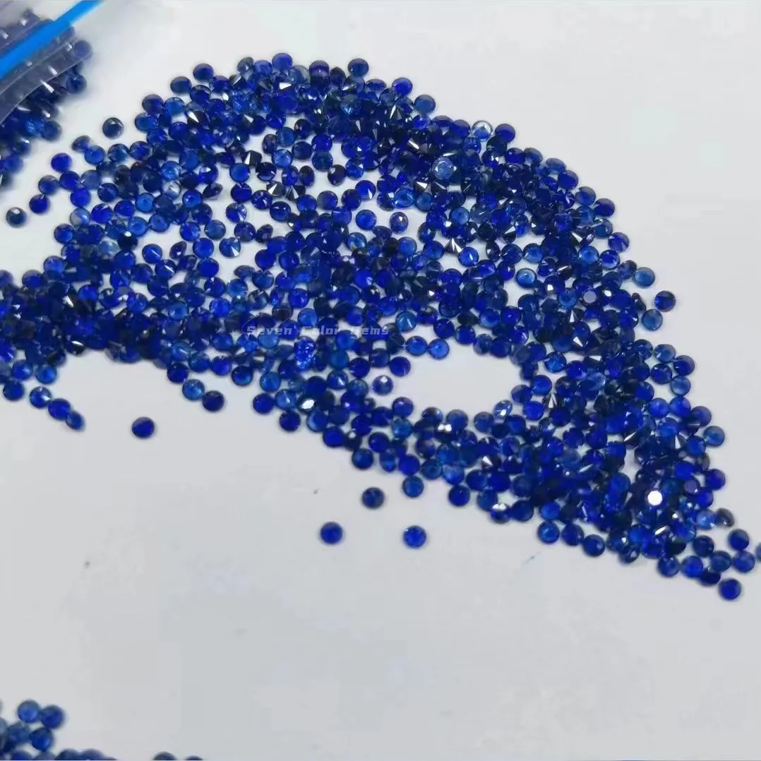 1.5mm Natural blue sapphire stone melee brilliant rough sapphire diamond cut top quality raw loose gemstones sapphire stone