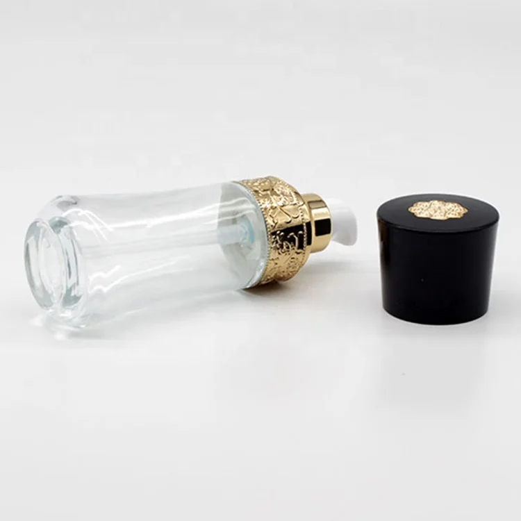 Wholesale 40ml 60ml 100ml 120ml Mini Gold Empty Perfume Glass Bottle Fancy Vintage With Gold Black Cap in Dubai