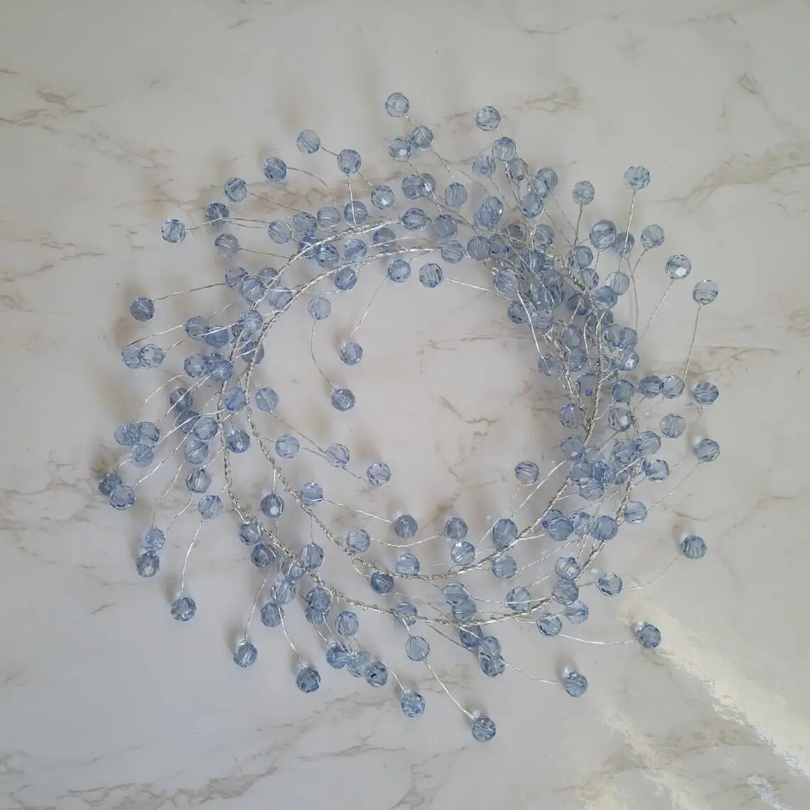 Wholesale Pink/Clear Acrylic Wire Crystal Garland For Christmas Tree