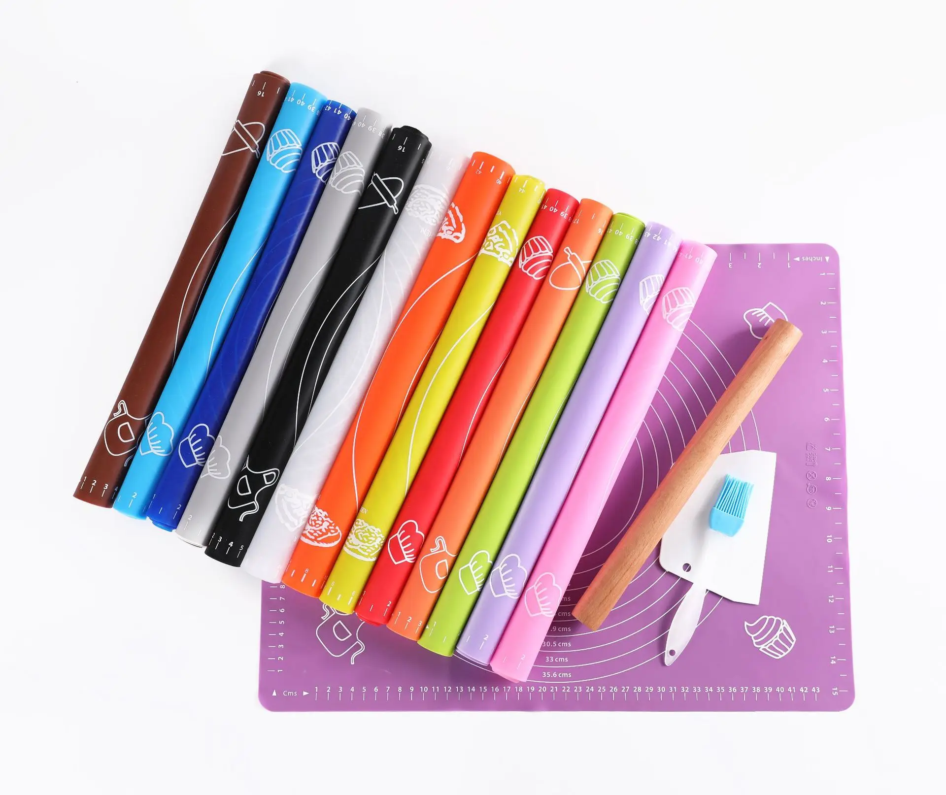 Silicone Baking Mats Sheet Pizza Dough Non-Stick Maker Holder Pastry Kitchen Gadgets Cooking Tools Utensils Bakeware Accessories