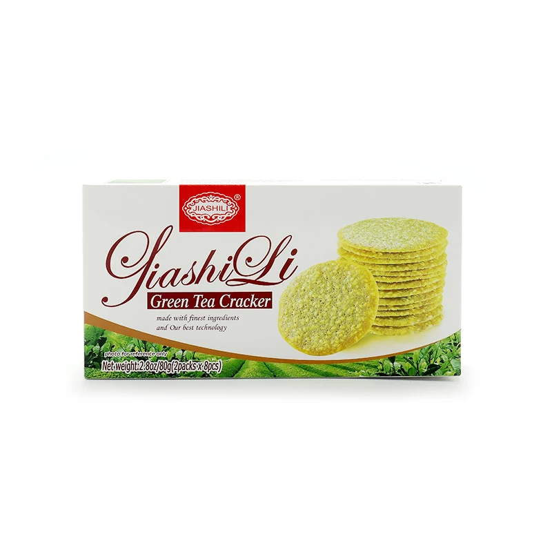 JIASHILI Chinese Snacks Green Tea Cracker Semi-hard Crackers(Green Tea Cracker)
