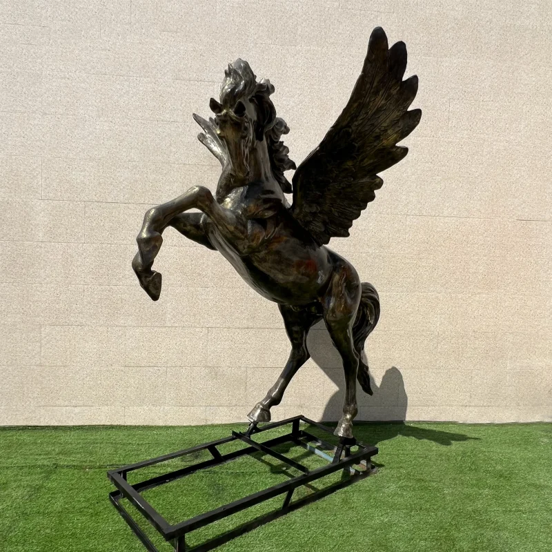 Custom Made Outdoor Metal Animal Art Sculptures Park Ground Large Stainless Steel Horse Sculpture Statue