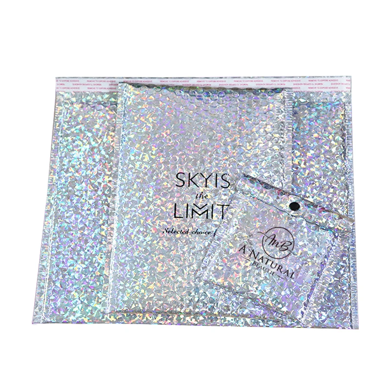 low MOQ custom rose gold poly bubble mailers air padded envelopes gift shipping packaging courier delivery bags