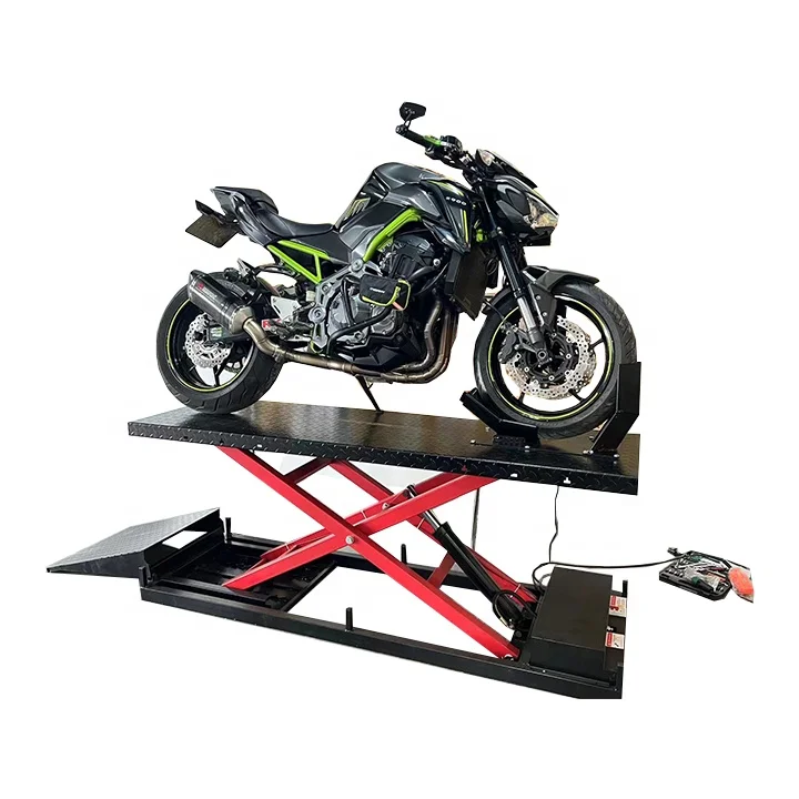 2000LB Heavy Duty OEM Motorcycle Lift 1000KG Hydraulic Lifting Table Electric Lifter Hydraulic Motorcycle Lift