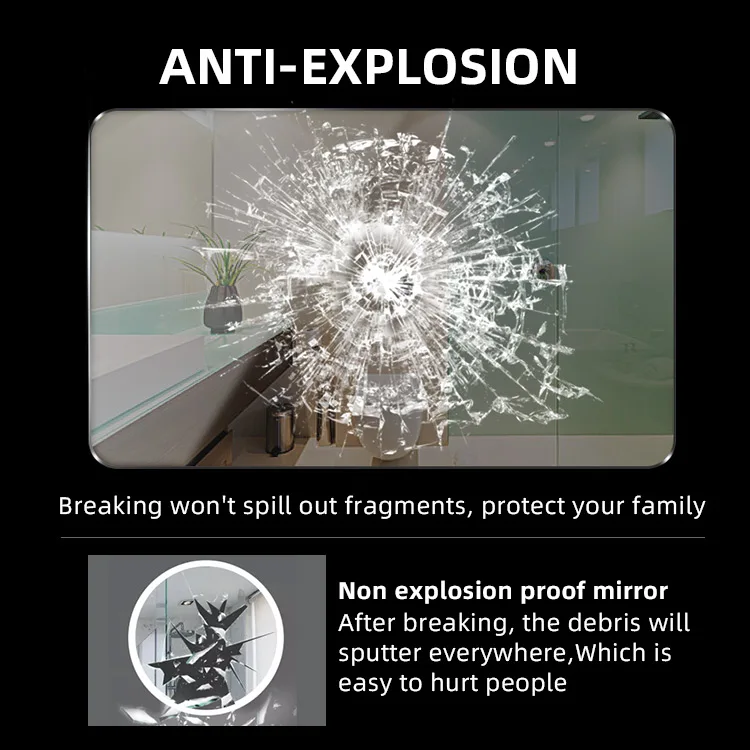 ETL CE SAA Bathroom Backlit Switch Touch Screen Mirror Light LED Illuminated Wall Mounted OEM Smart Mirrors