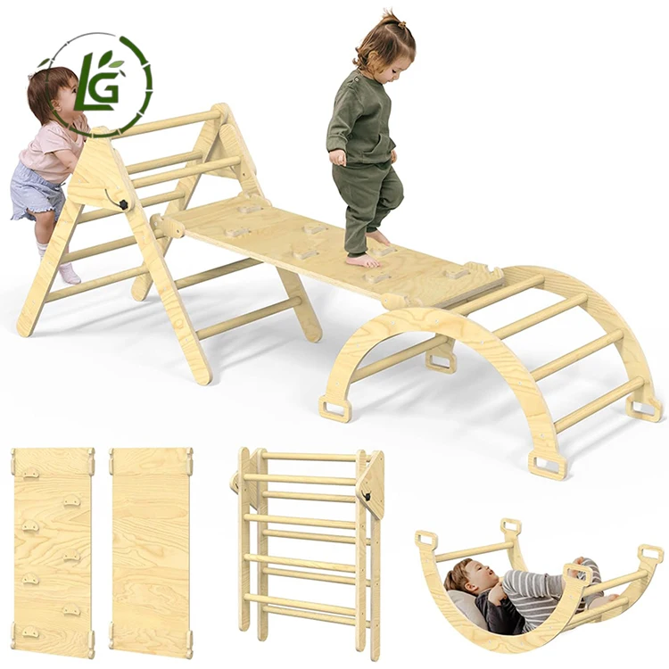 Legend Wholesale climbing wooden montessori piklerss wooden toys piklers dreieck pastell bamboo wood piklers triangle for kids
