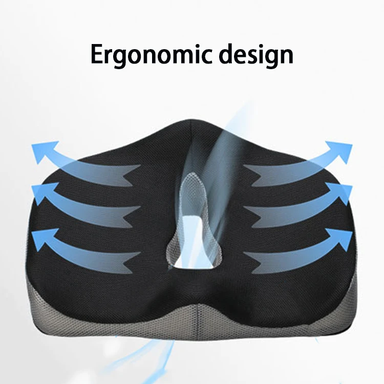 OEM Factory Car Chair Office Seat Cushion Ergonomic Design Breathable Non-slip Memory Foam Seat Cushion With Wholesale Price