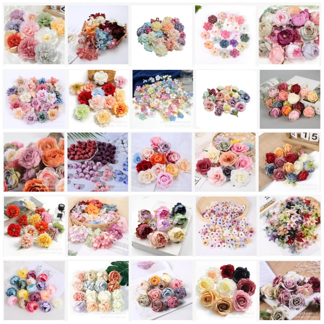 silk flower Artificial Flower head for wedding event party decoration